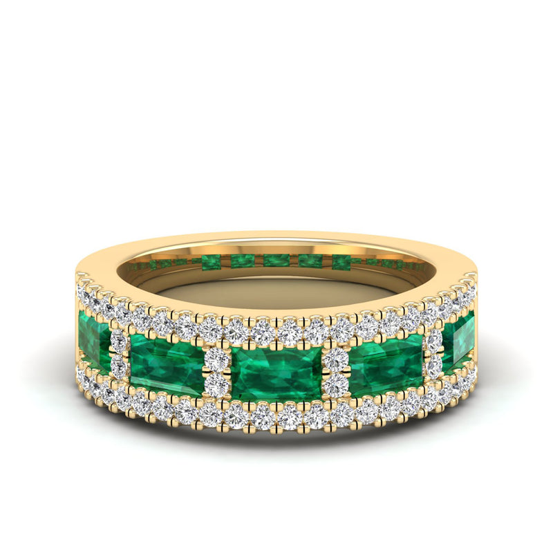 14K Yellow Gold - Emerald