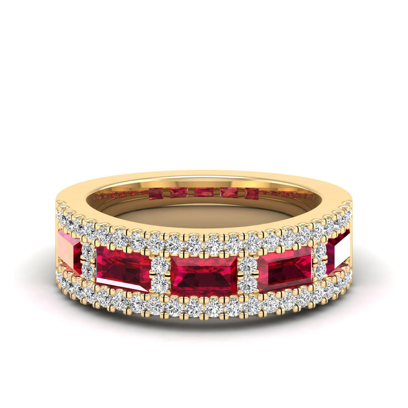 14K Yellow Gold - Ruby