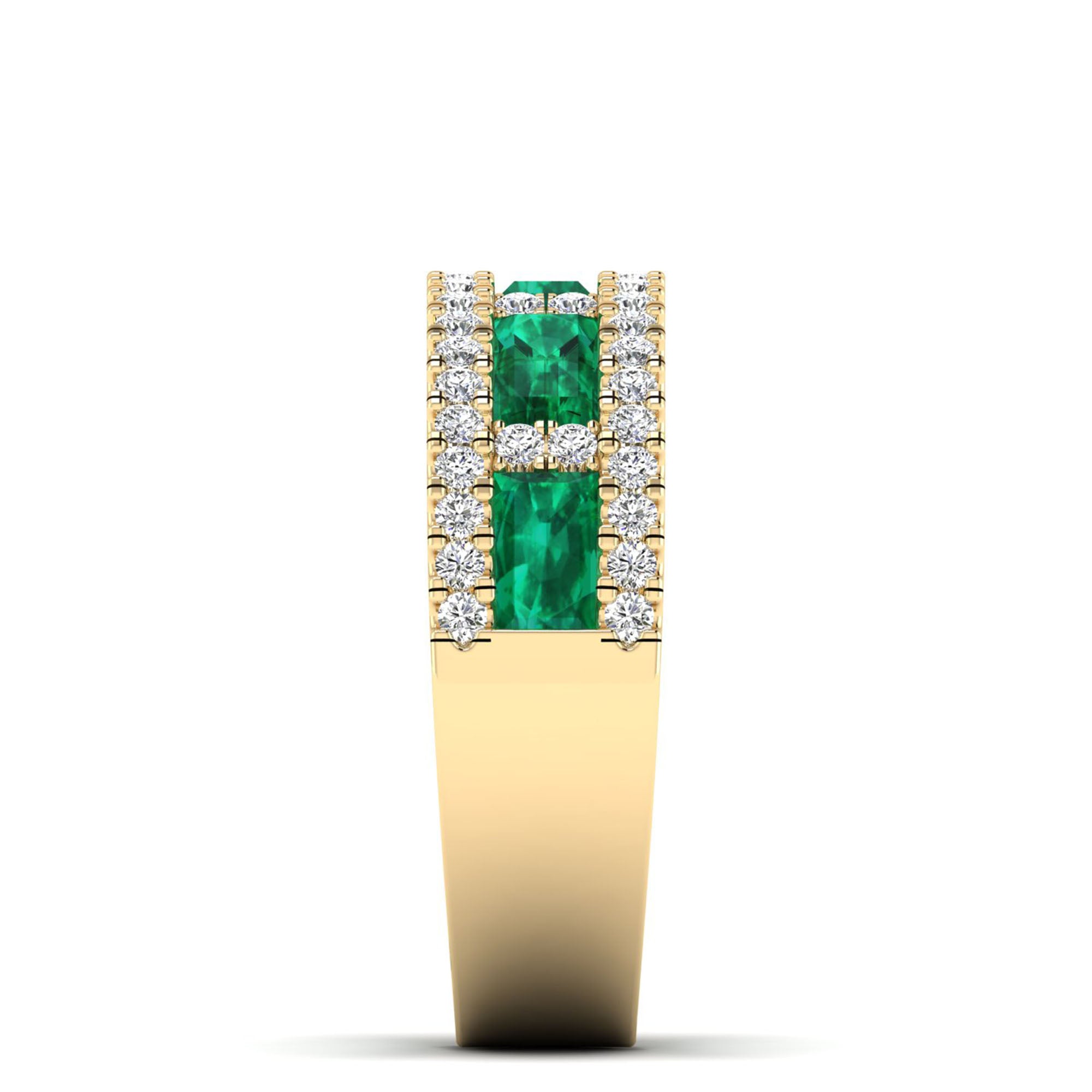 14K Yellow Gold - Emerald