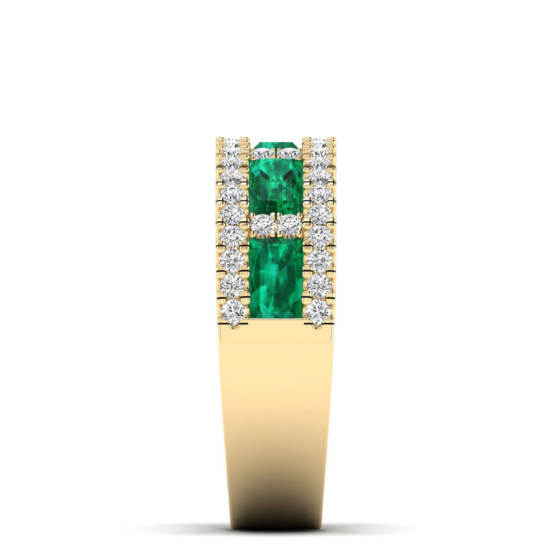 14K Yellow Gold - Emerald