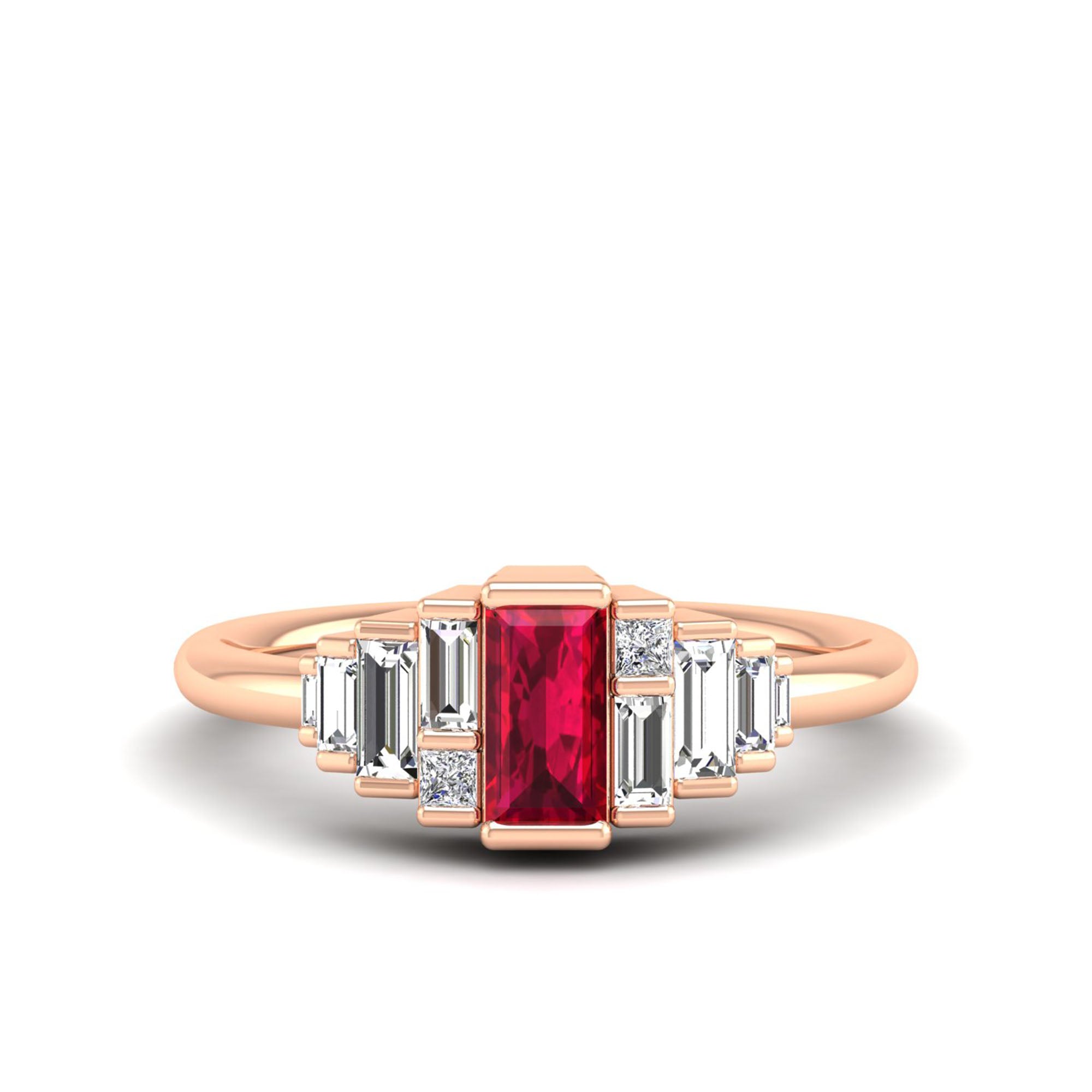 14K Rose Gold - Ruby
