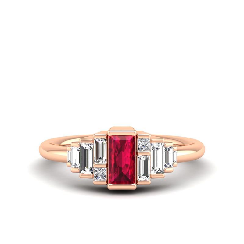 14K Rose Gold - Ruby