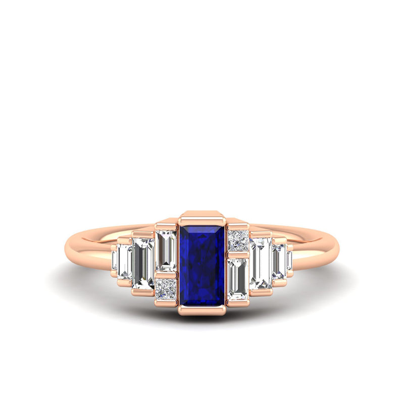 14K Rose Gold - Sapphire