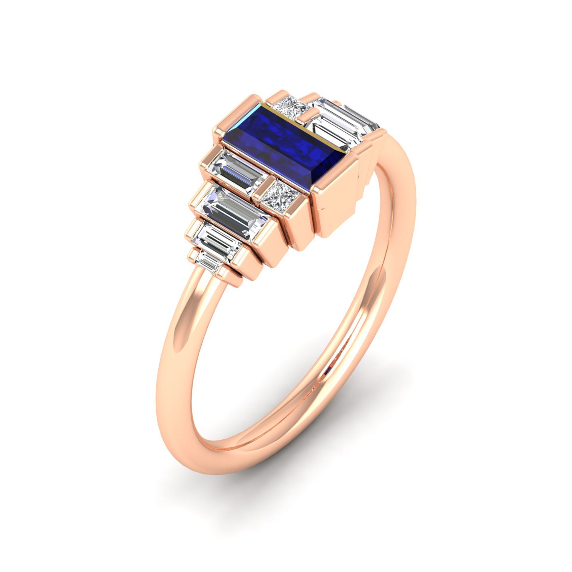 14K Rose Gold - Sapphire