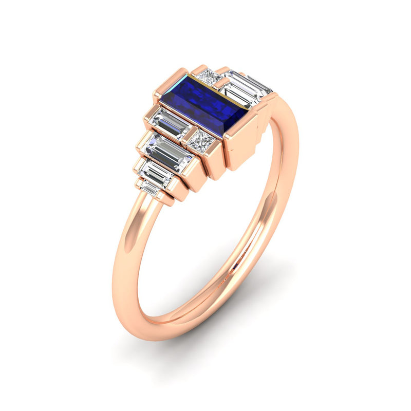 14K Rose Gold - Sapphire