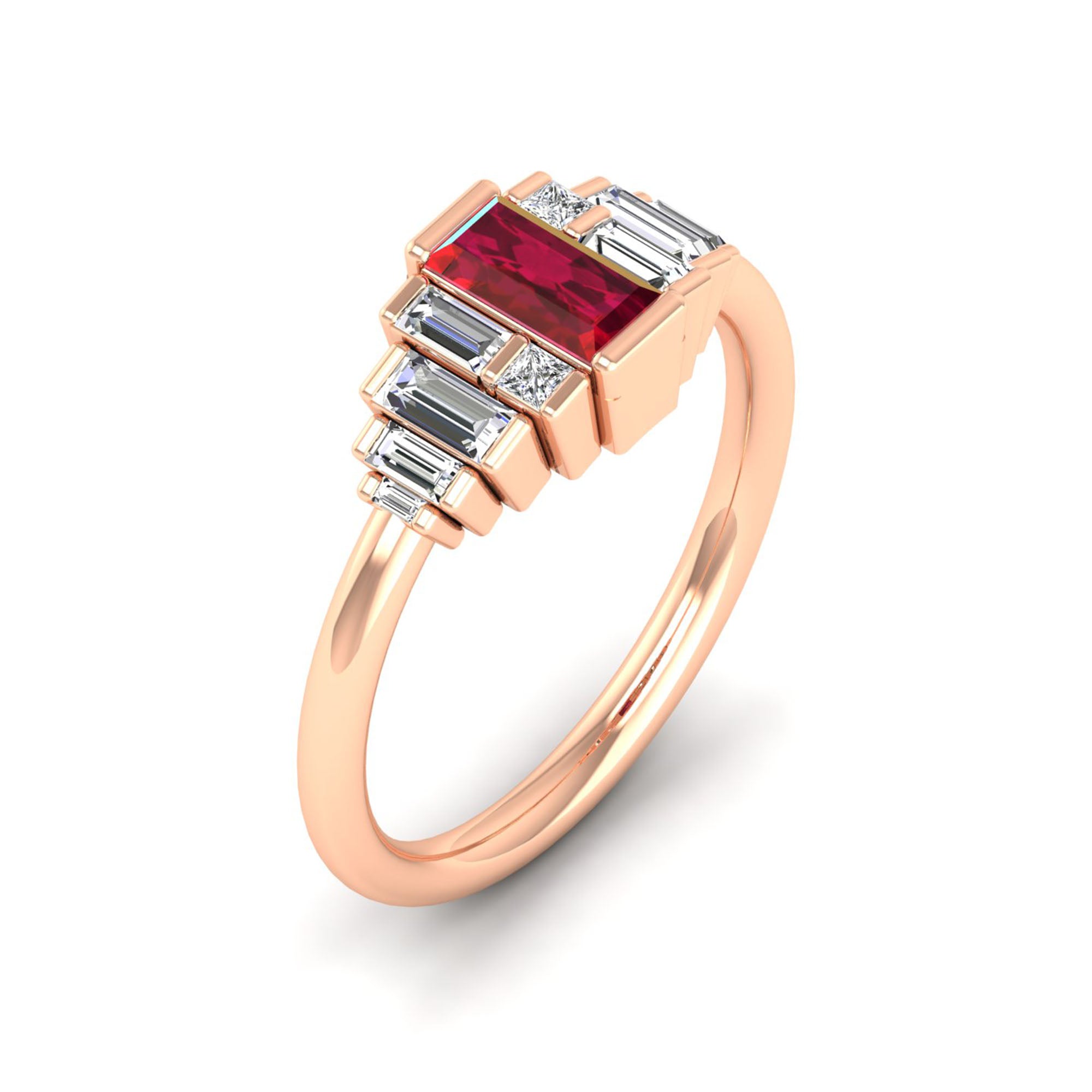 14K Rose Gold - Ruby