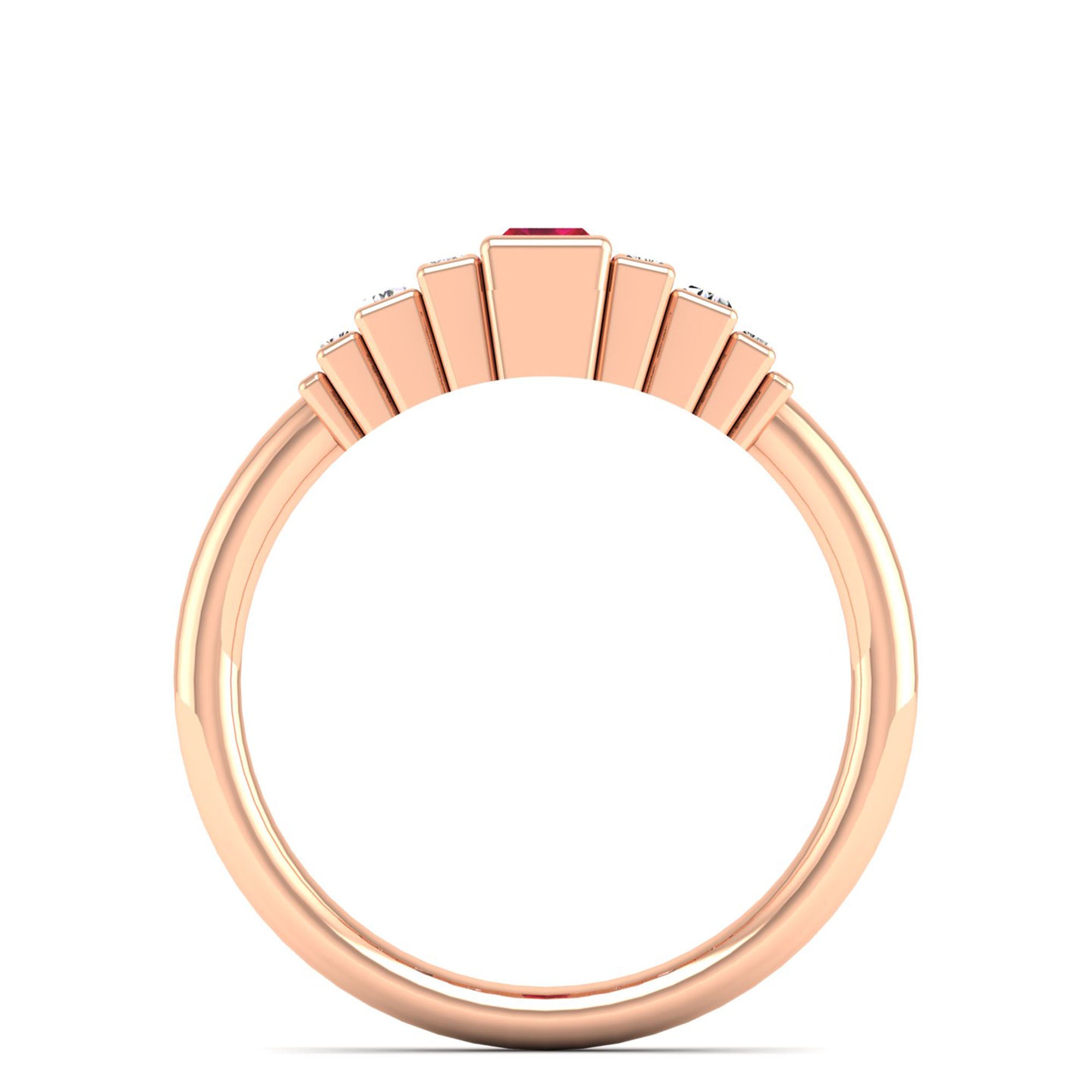 14K Rose Gold - Ruby