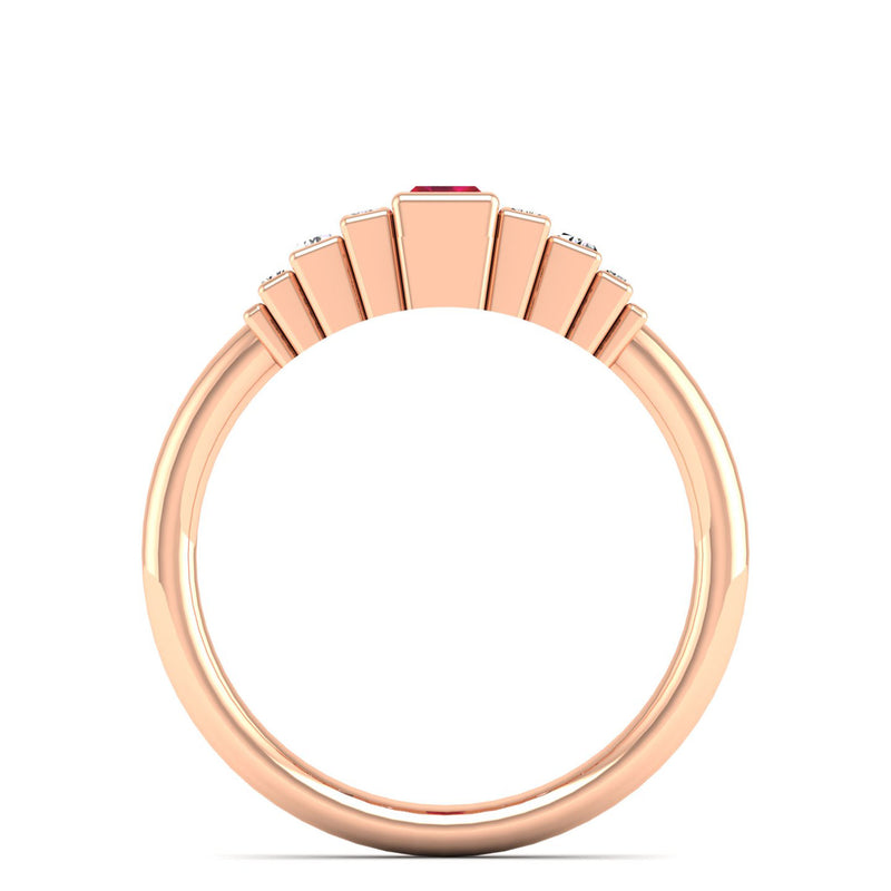 14K Rose Gold - Ruby
