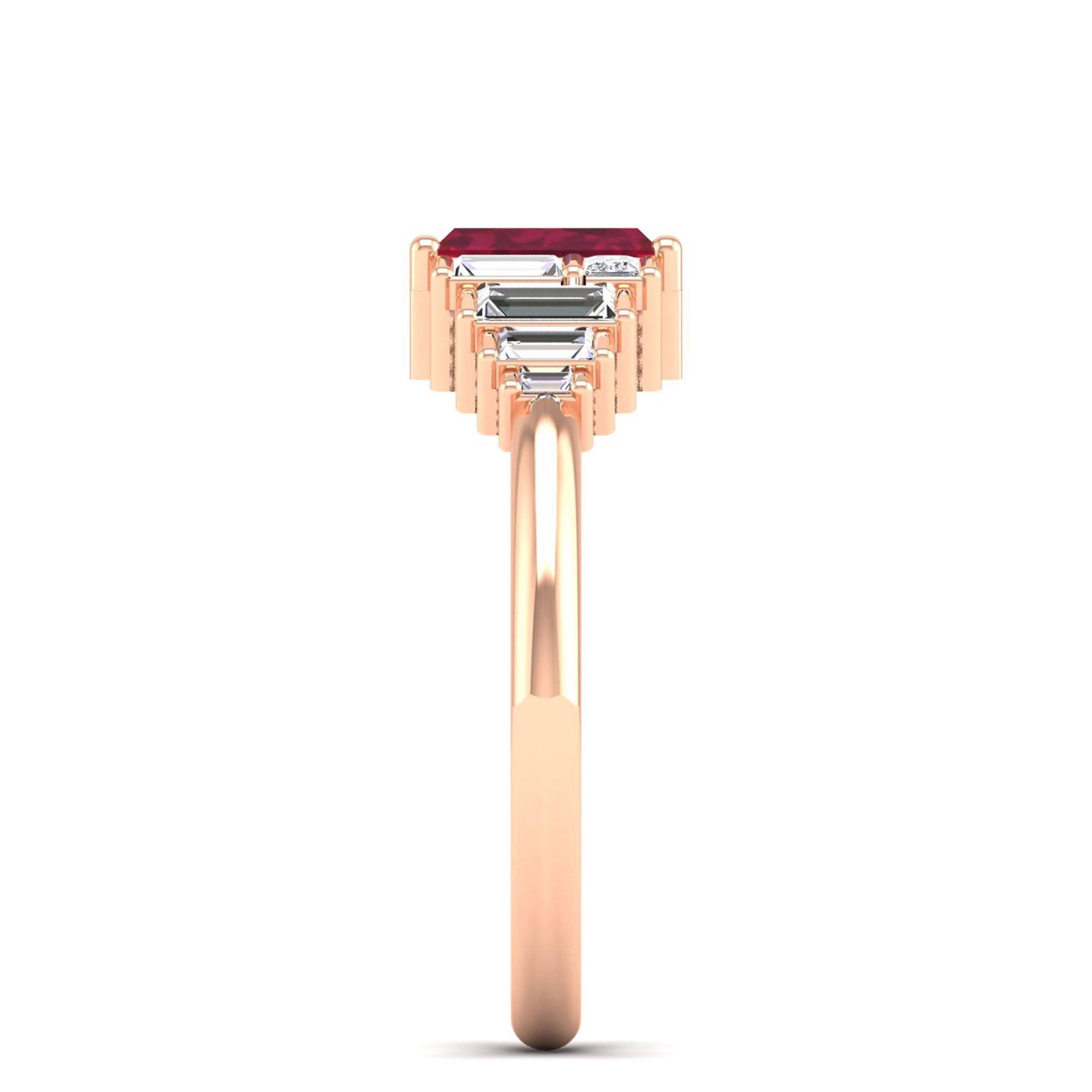 14K Rose Gold - Ruby