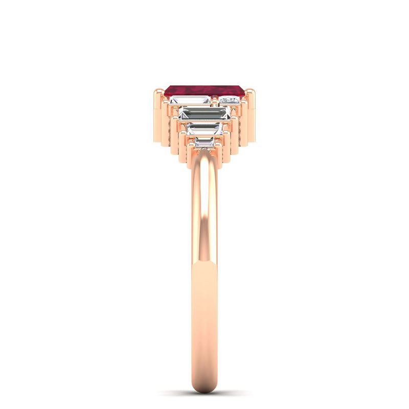 14K Rose Gold - Ruby