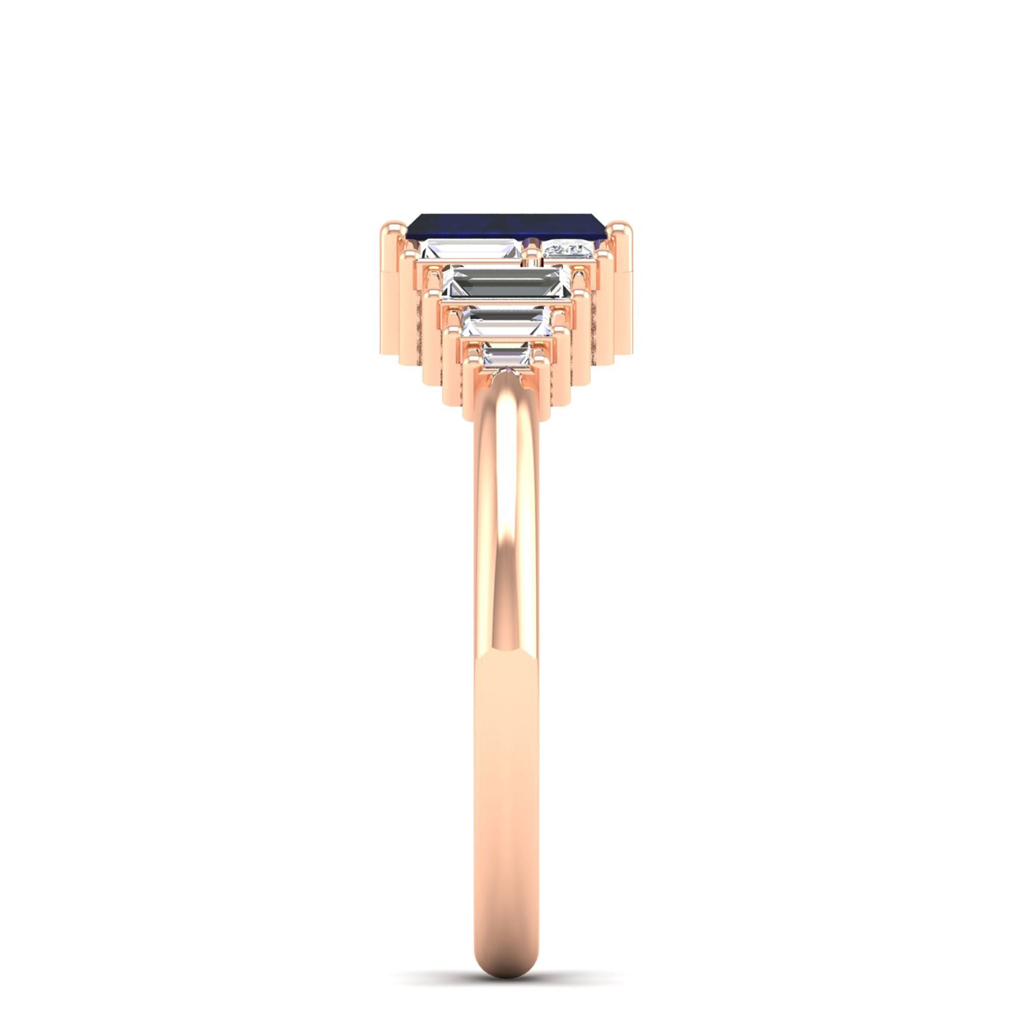 14K Rose Gold - Sapphire