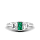 14K White Gold - Emerald