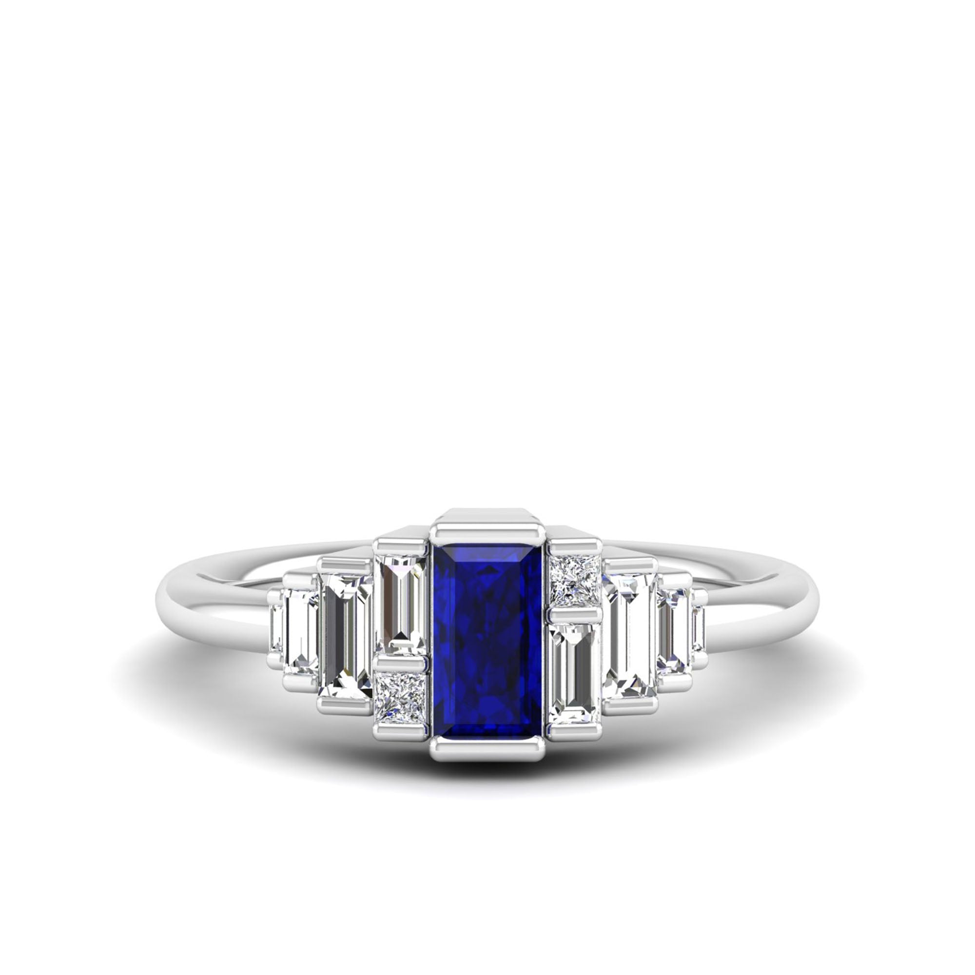 14K White Gold - Sapphire
