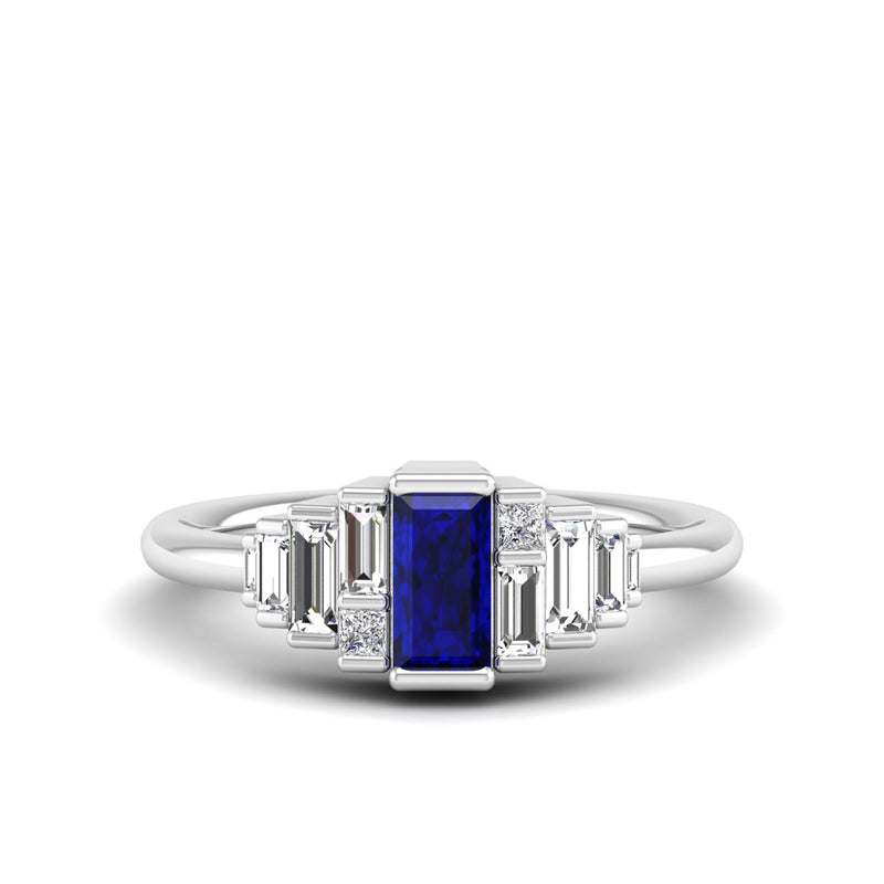 14K White Gold - Sapphire