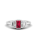 14K White Gold - Ruby