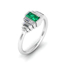 14K White Gold - Emerald