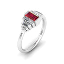 14K White Gold - Ruby