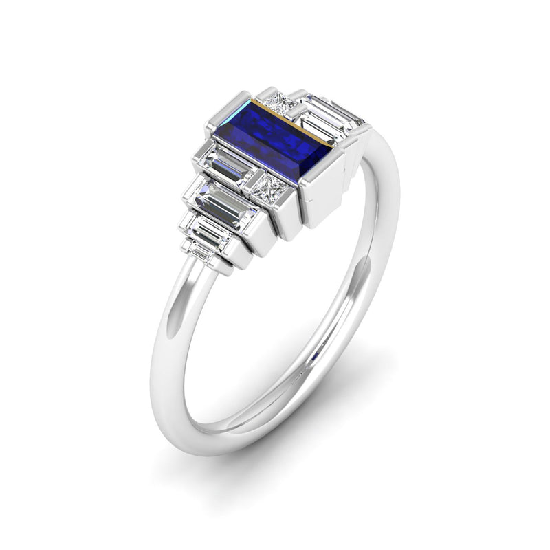 14K White Gold - Sapphire