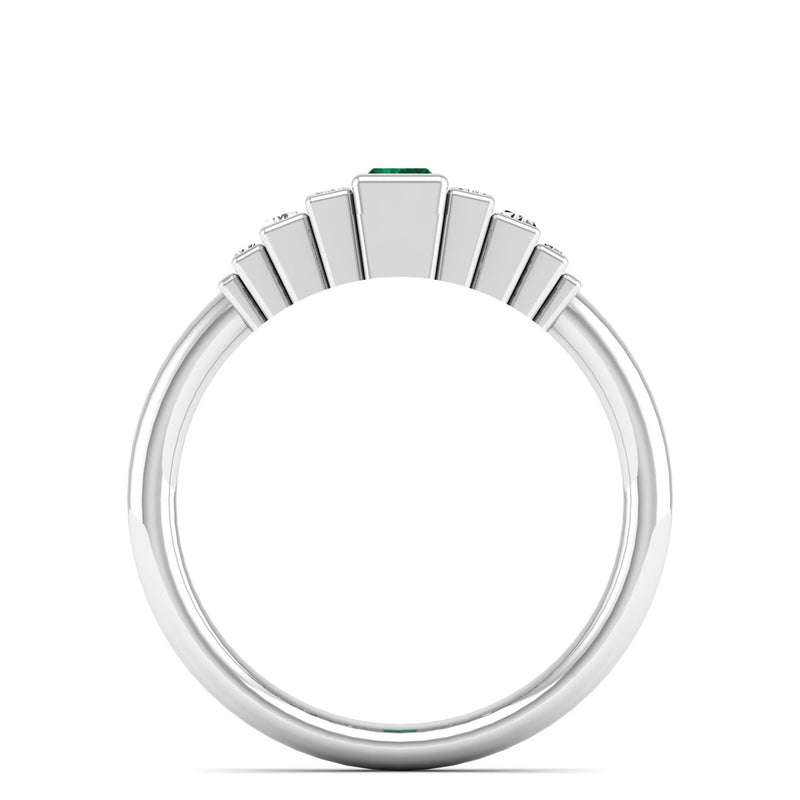14K White Gold - Emerald