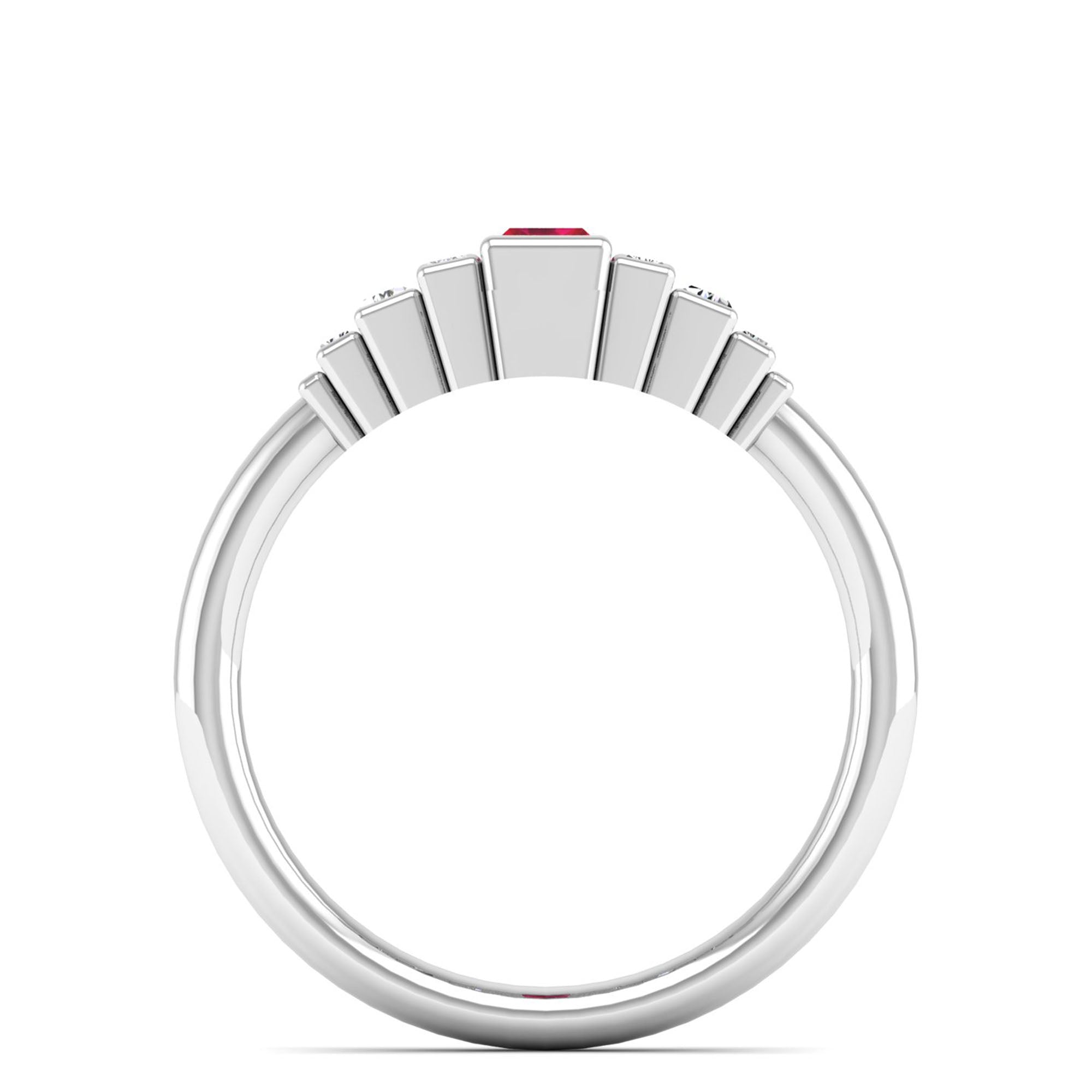 14K White Gold - Ruby