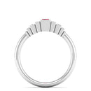 14K White Gold - Ruby