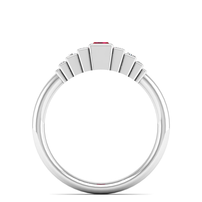 14K White Gold - Ruby