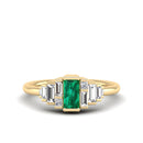 14K Yellow Gold - Emerald