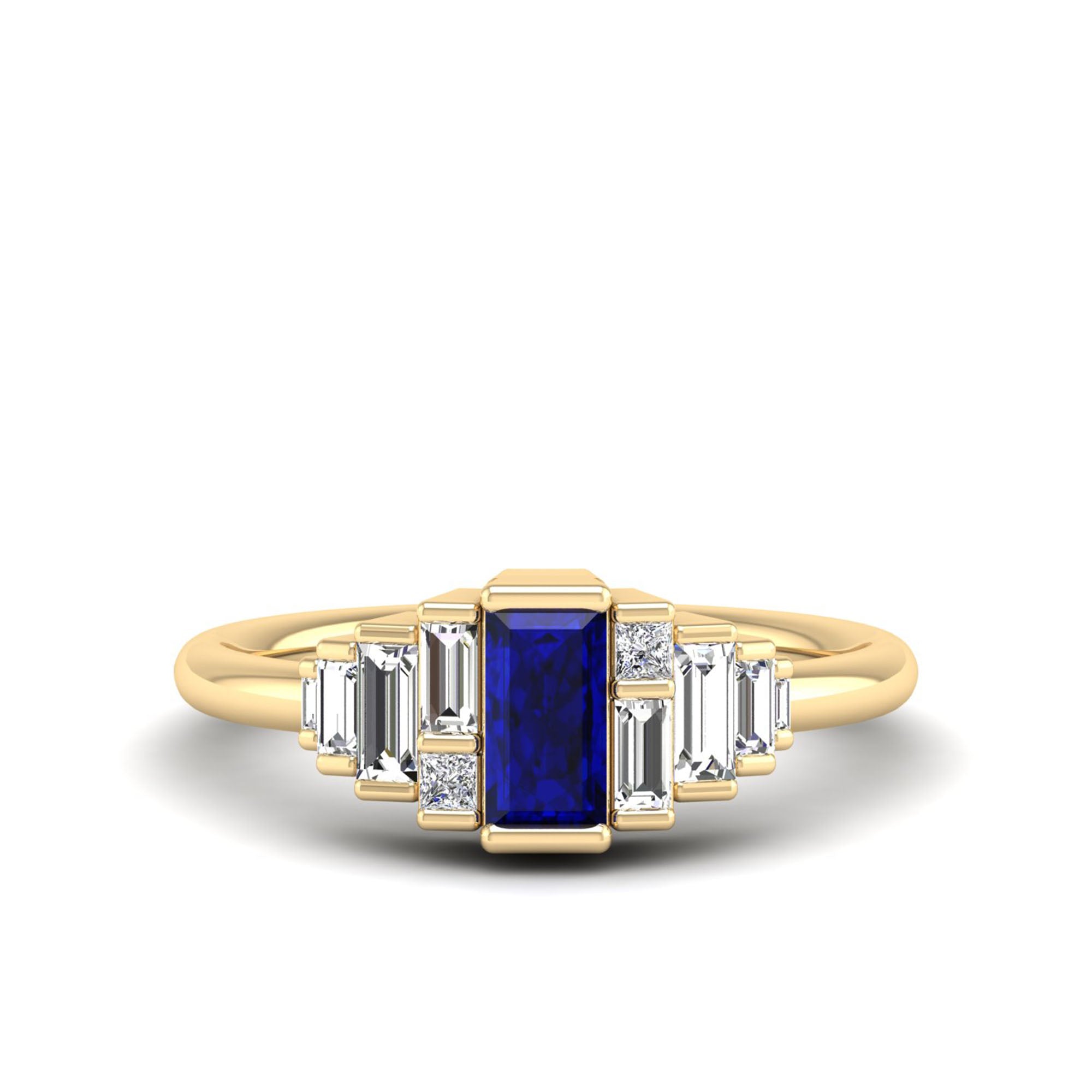14K Yellow Gold - Sapphire