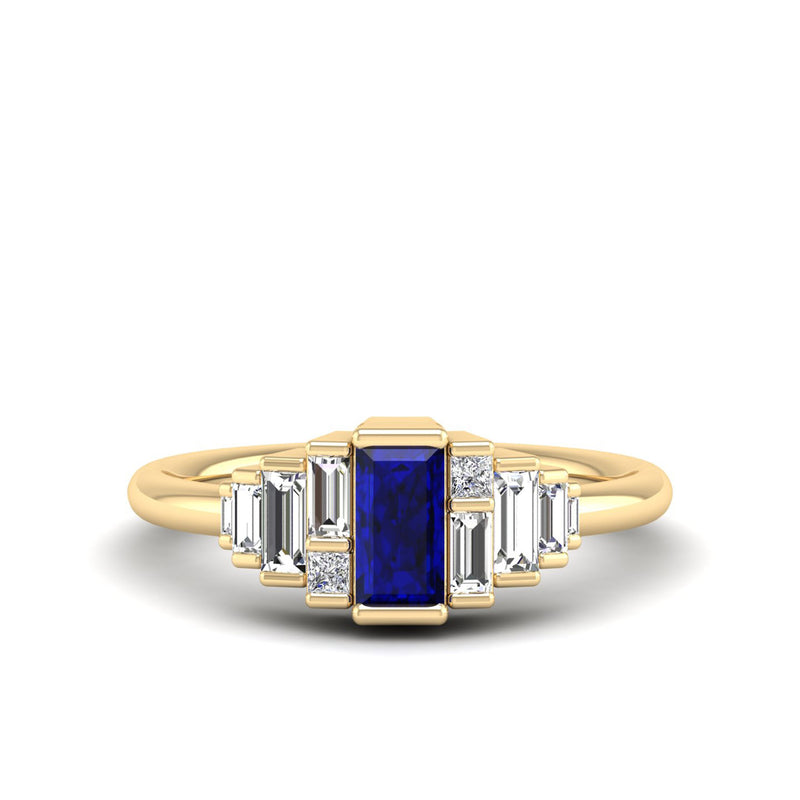 14K Yellow Gold - Sapphire