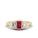 14K Yellow Gold - Ruby
