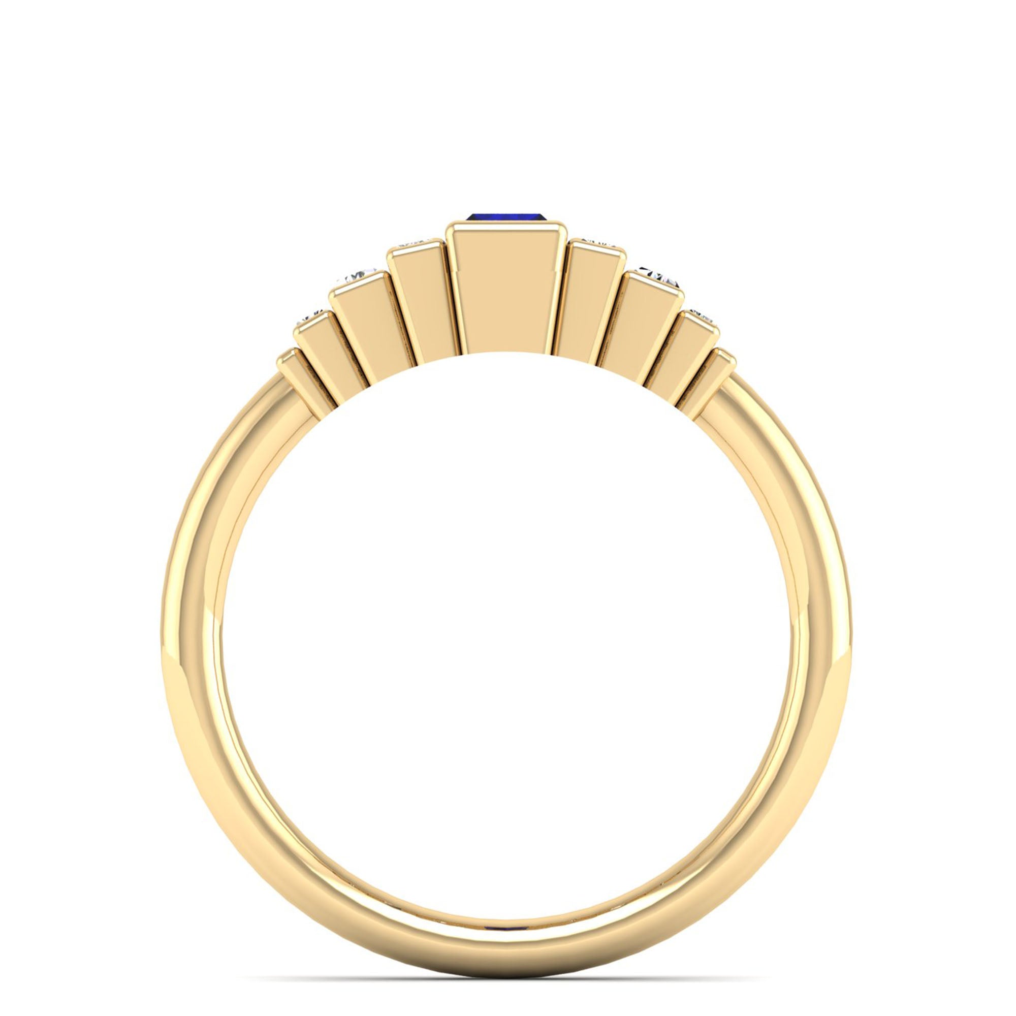 14K Yellow Gold - Sapphire