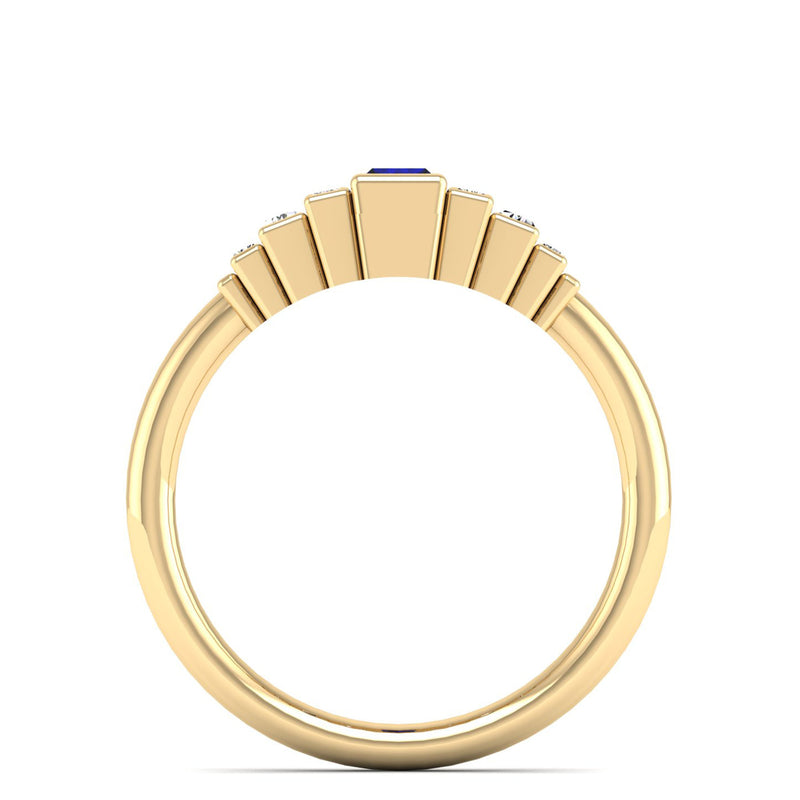 14K Yellow Gold - Sapphire
