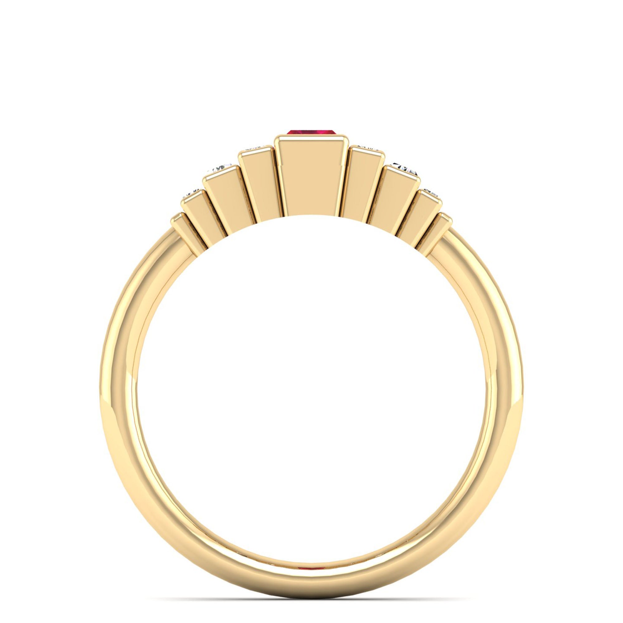 14K Yellow Gold - Ruby