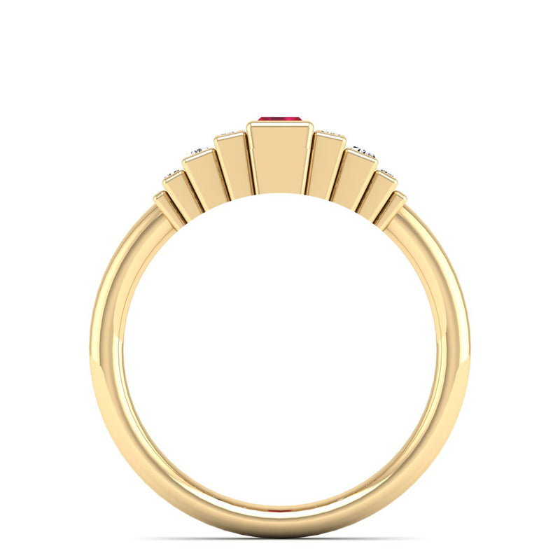 14K Yellow Gold - Ruby