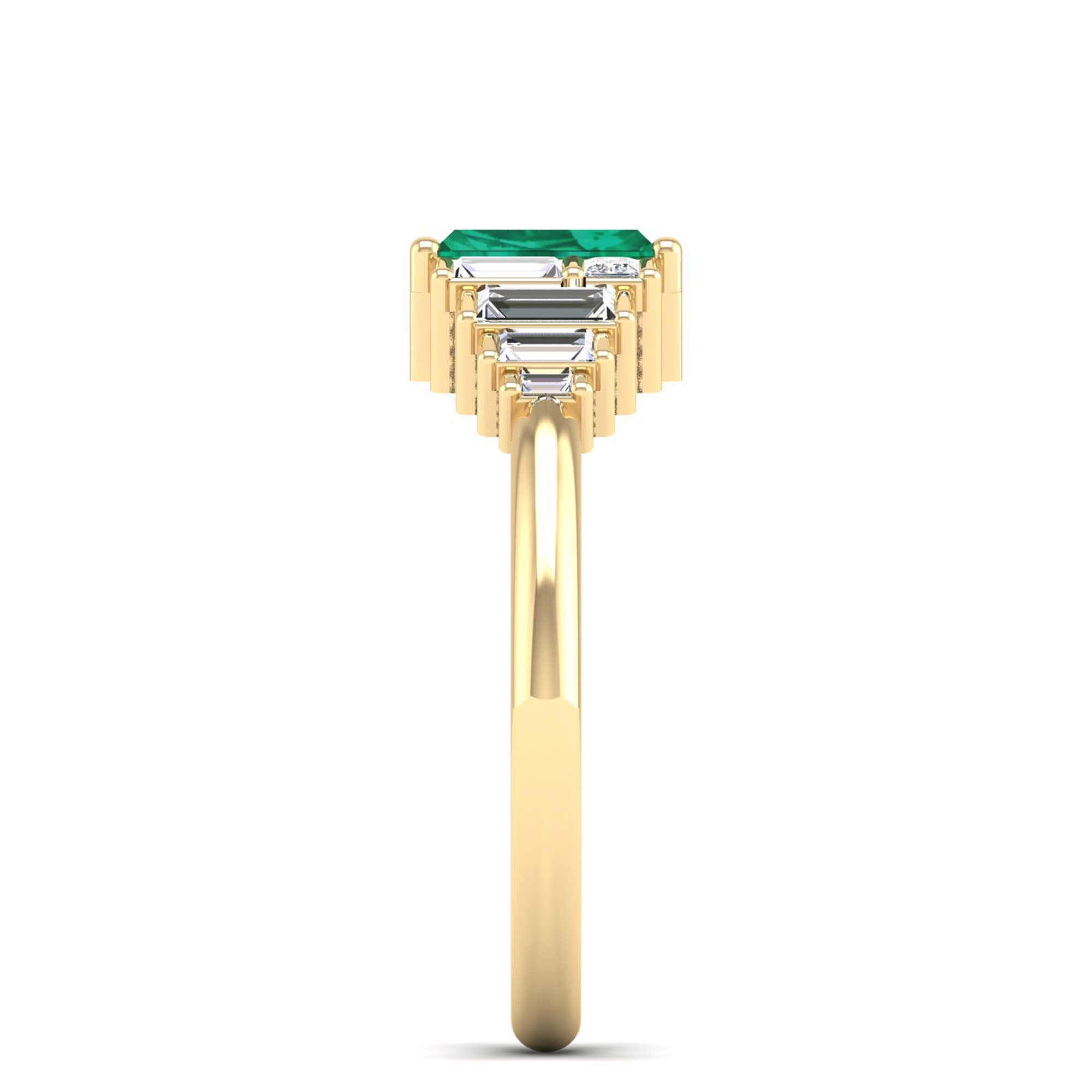 14K Yellow Gold - Emerald