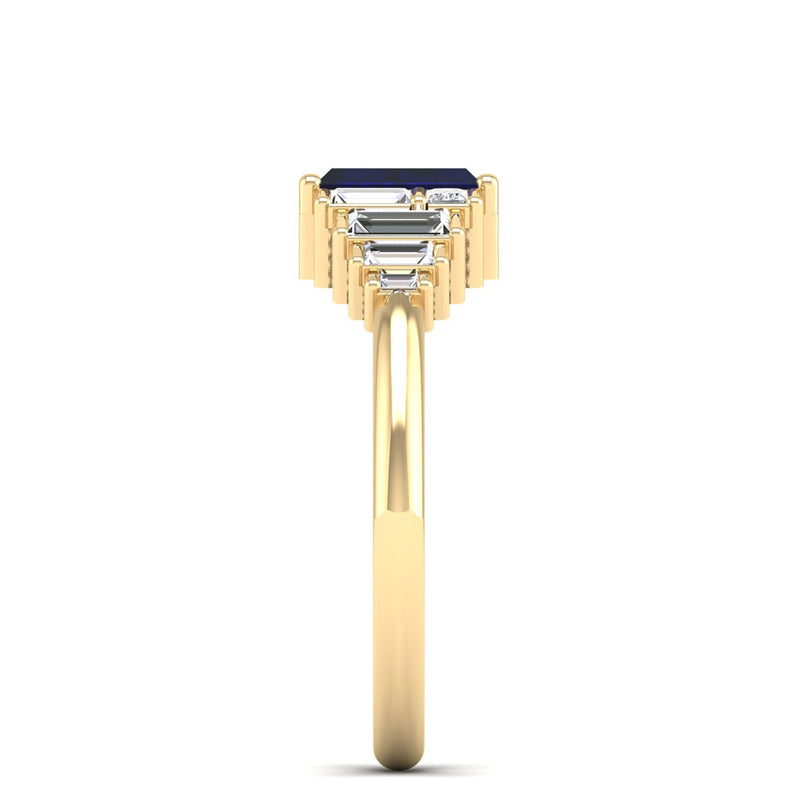 14K Yellow Gold - Sapphire