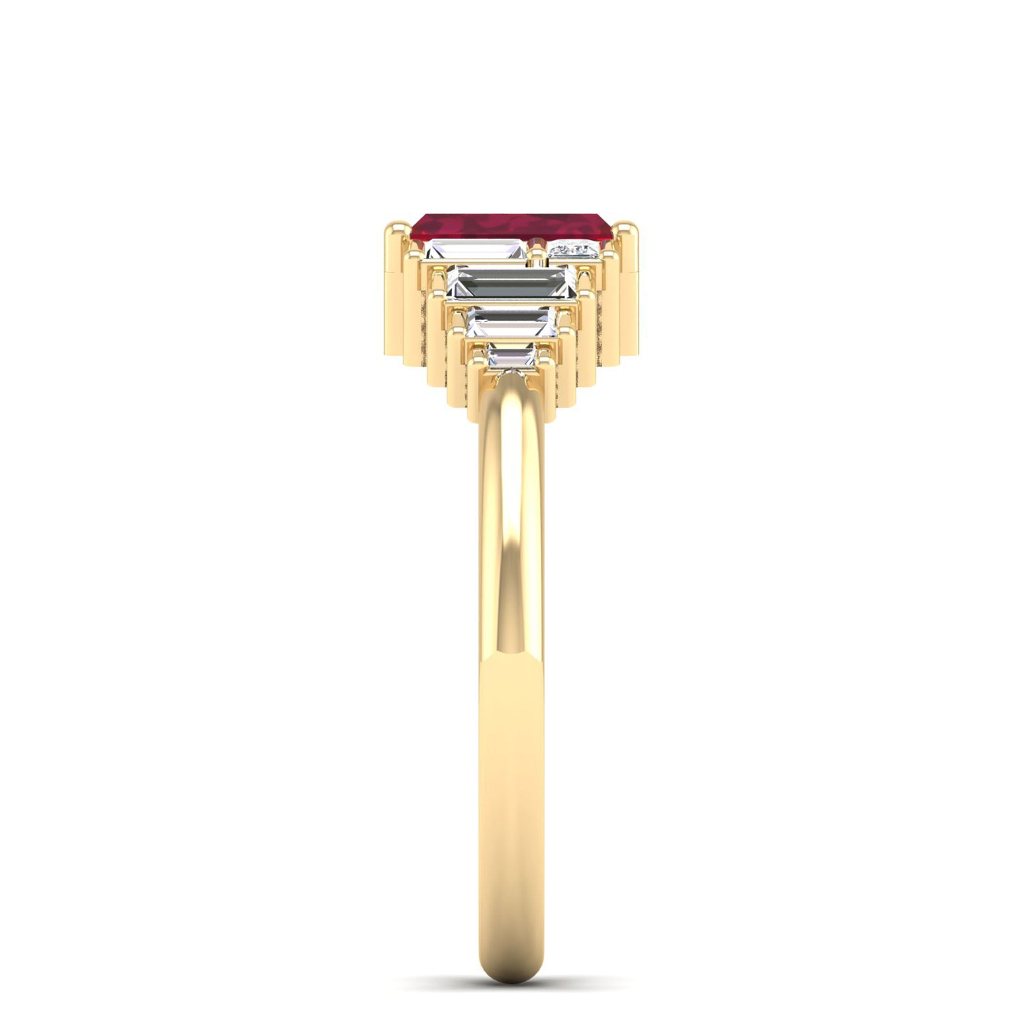 14K Yellow Gold - Ruby