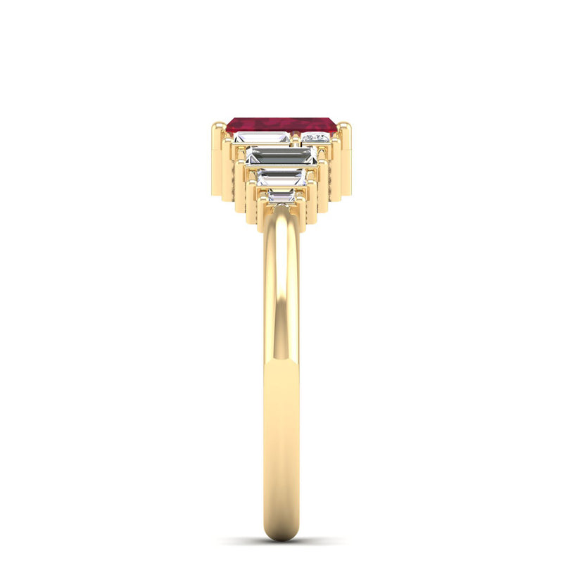 14K Yellow Gold - Ruby