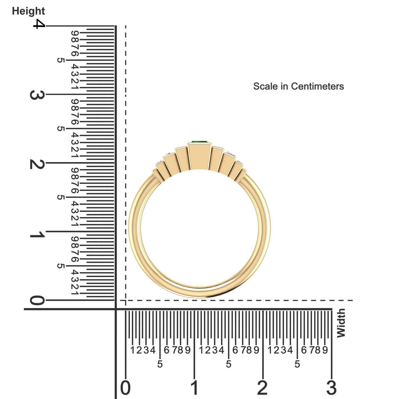 14K Yellow Gold - Emerald