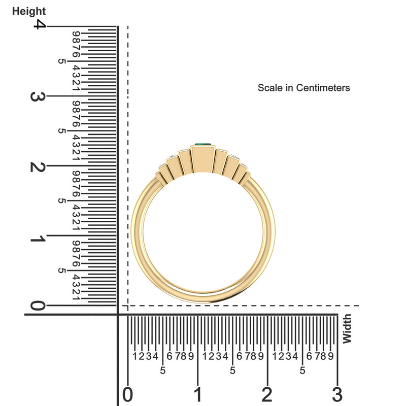 14K Yellow Gold - Emerald