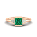 14K Rose Gold - Emerald