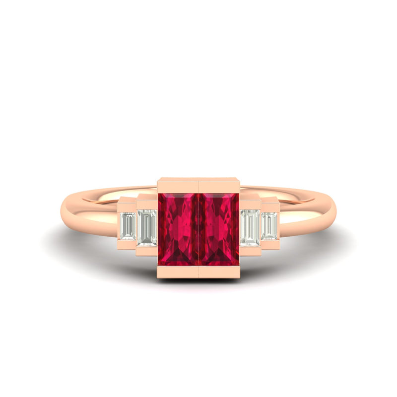 14K Rose Gold - Ruby