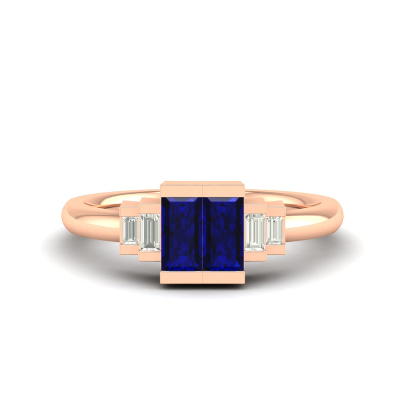 14K Rose Gold - Sapphire