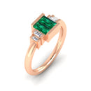 14K Rose Gold - Emerald