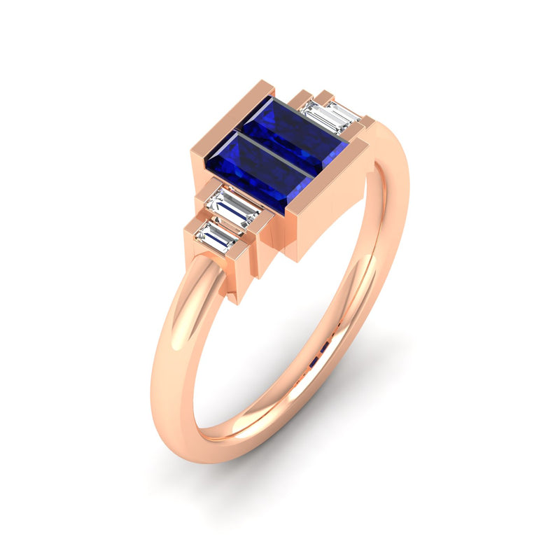14K Rose Gold - Sapphire