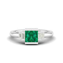 14K White Gold - Emerald