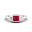14K White Gold - Ruby