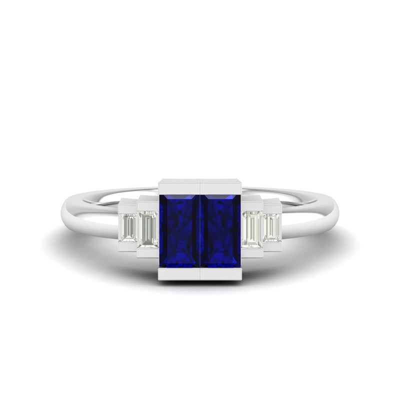 14K White Gold - Sapphire
