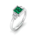 14K White Gold - Emerald