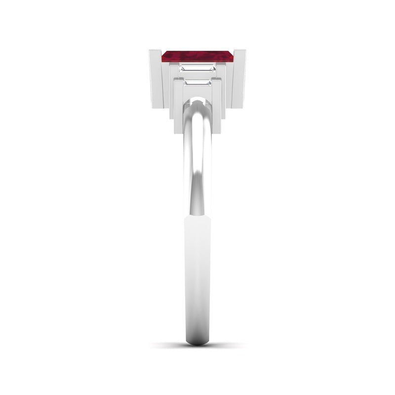 14K White Gold - Ruby